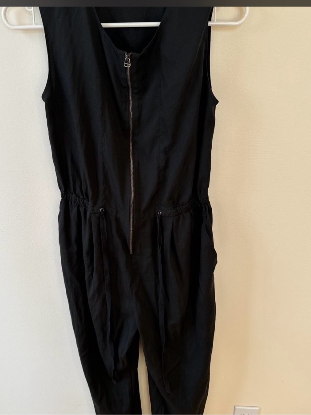 3.1 by Philip Lim black silk  Sleeveless Zip-Front Jumpsuit 0